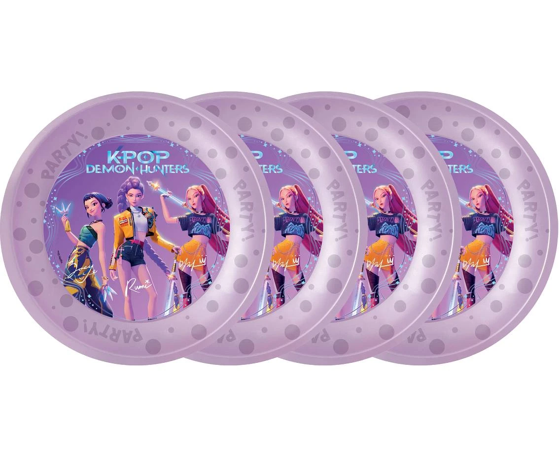 Reusable plates K-POP DEMON HUNTERS, 21 cm, 4 pcs.